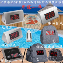 Swimming pool Sauna room Bath hot spring indoor and outdoor stainless steel temperature display Stone-like temperature display