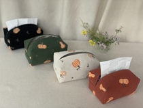 Treasures handmade custom cotton linen embroidered pumpkin tissue box Living room pumping paper bags