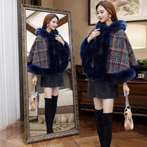 Early autumn woolen coat cloak loose female 2021 new foreign style large size age fat MM woolen coat thin