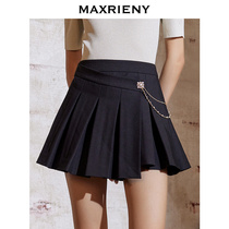 MAXRIENY black pleated skirt 2021 autumn new women JK girl skirt Western style loose short skirt