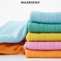 MAXRIENY new 100% sheep wool sweater high neck yellow cardigan bottoming sweater womens short sweater