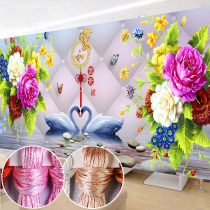 Cross stitch 2021 New thread embroidery living room big home and everything Swan embroidery peony flower hand embroidery couple