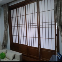 Russian camphor pine double-sided wooden strip color lattice door Japanese push-pull sliding door Partition door Platform sliding door