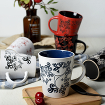 Creative hand-painted Vine breakfast ceramic cup home water cup Milk Cup couple couple Cup coffee cup personality mug