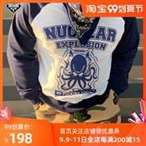 Nuclear explosion Tide brand spring and autumn new blue blood aristocratic octopus loose size mens and womens sleeve