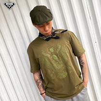 Nuclear Explosion Tide Sign Army Green American Eagle Chikano Loose Big Code Pure Cotton Summer Slim short sleeve half sleeve T-shirt