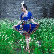 Ma Ru new Dong Miao Tujia dance performance ethnic minority clothing short skirt embroidery high quality