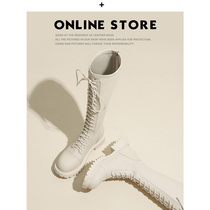 However knee-length cylinder boots women 2021 new thick bottom white long boots with slim slim boot high cylinder boots rider boots
