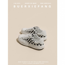 Not 2 Shoe Square Chessboard Lattice Dissolved Shoes 2022 Spring new 100 hitch Leather Little White Shoes Women Shell Head Casual Shoes