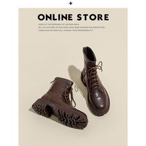 Not Two Shoes Workshop Martin Boots Woman 2021 New Autumn Winter Plus Suede Thick Bottom Dark Brown Inn Wind Slim Boot Short Boots