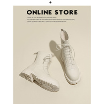 Not Two Shoes Workshop 2021 New Autumn Winter Martin Boots Women Inglées Velvet Thick Bottom White Short Boots Spring Autumn Single Boots