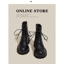 Not Two Shoes Workshop Martin Boots Woman 2021 New Spring Autumn Single Boots Inlen Thick Bottom Genuine Leather Winter Plus Suede Short Boots Woman