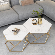 Nordic ins marble pasta tea several living-room round light lavish iron art modern minimalist small-family-type tea table combinations