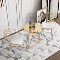 Nordic Ins Chair Home Balcony Casual Small Round Table And Chairs Combination Brief Modern Net Red Chair Milk Tea Shop Table And Chairs