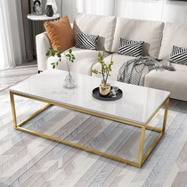 Nordic Living Room Marble Tea Table Small Family Type Modern Minimalist Iron Art Creative Rectangular Simple Living Room Tea Table