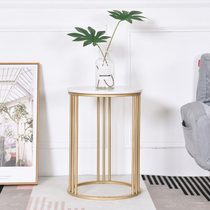 Minima Modern Nordic Artificial Marble Tea Table Corner Sofa Side Cabinet Corner A Few Golden Iron Art Small Tea Table
