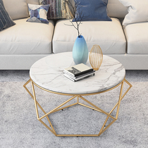 Nordic Marble Tea Table Minima Living Room Small House Type Iron Art Tea Table Creative Minima Round Tea Table Tea Table