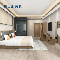 Express Hotel Furniture Standard Room Full Panel Room B&B Apartment Hotel Soft Pack Single Double Bed Modern Simple