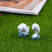 White little dolphin mini aquarium landscaping decoration ornaments Dolphin doll ecological bottle diy micro-landscape ornaments
