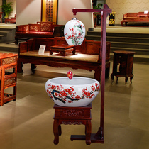 Jingdezhen Ceramic Circulation Filter Oxygen with Lantern Goldfish Big Koi Cylinder Living Room Fengshui Tank Elm Ceramic