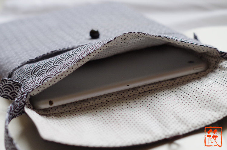 筱家原创手工定制 日式和风青海波布艺单肩斜跨包ipad air保护包
