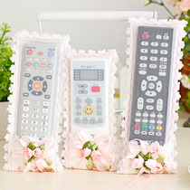 Fields Garden Rose Lace Cloth Art Remote Control Cover Remote Control Cover Air Conditioning TV Remote Control Board Transparent Protective Sheath