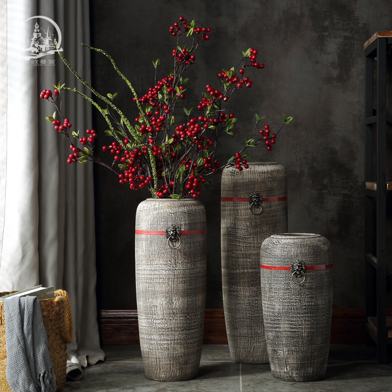 Jingdezhen ceramic dry flower of large vase creative restoring ancient ways the sitting room porch flower arrangement, household adornment furnishing articles