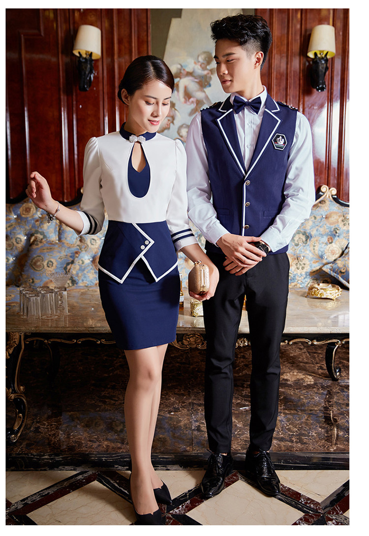 龙丽儿酒店ktv工作服 夜店酒吧女服务员长袖夜总会公主服套装制服