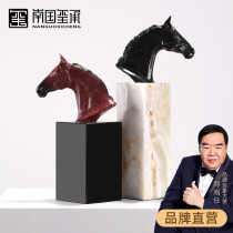 Horse head ornaments bronze horse new Chinese creative horse to successfully move to open office living room home accessories ornaments