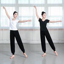 Dance practice clothes female national classical modern dance dance clothes student body black short sleeve dance pants set