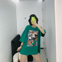 Medium length short sleeves T-shirt dress Childrens girlfriends Summer Han Edition Small Sub College Wind Easing Student Dress dress