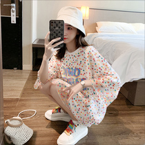 Breast-feeding Blouse Fashion Spicy Mother Post Natal Out Big Code Summer T-Shirt Medium Long Pregnant Woman Breastfeeding Clothing Dress