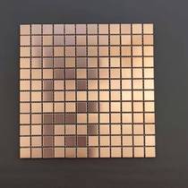 Small square rose gold brushed stainless steel wall stickers Chinese mosaic metal handmade brick TV background wall restaurant