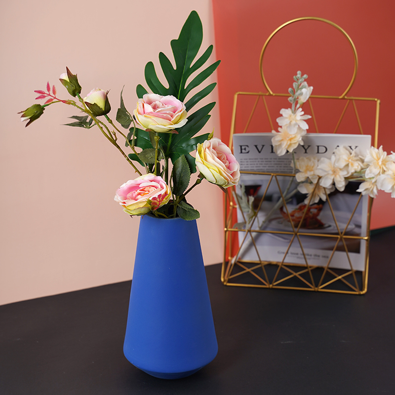Nordic light key-2 luxury flower arranging blue vase dried flowers sitting room adornment table modern style of TV ark, ceramic furnishing articles