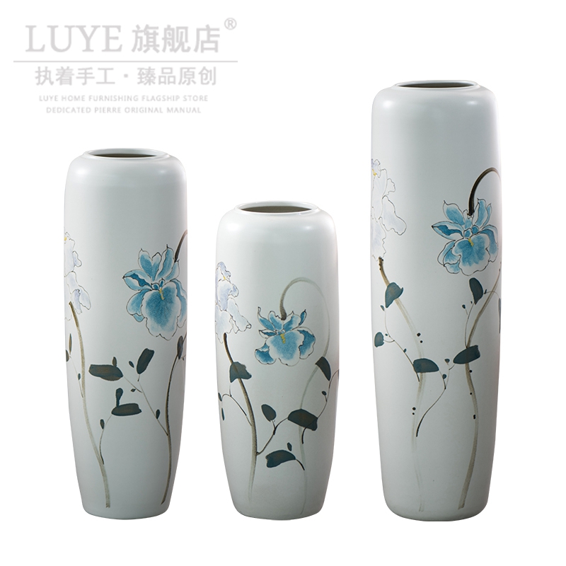 Jingdezhen ground vase large - sized ceramic porch Chinese style is I and contracted dry flower arranging flowers floral furnishing articles big living room