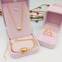 Japan-ROK version of adorable peach heart bracelet woman adjustable copper gilded imitation sand gold hand ring heart-shaped sending girlfriend birthday present