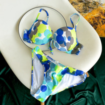 Qing 7 wave point sexy bikini swimsuit big chest small chest gathered split body Hot Spring Beach women Summer