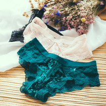 Peach neon clothes 2 sexy velvet panties female transparent lace low-rise engraved briefs Cotton inner crotch underpants