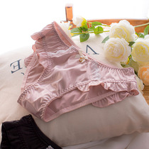 Ruffled satin womens cute underwear sweet fresh and elegant salt can sweet waist bag hip breifs