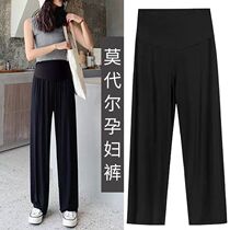 Pregnancy Woman Dress Early Fall and Belly Pants Slim fashion models Korean version loose outside wearing casual Totbelly wide pants Chaumen
