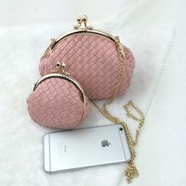 Womens bag 2018 Korean version of Mini small bag coin purse cute crossbody shoulder bag New woven chain small