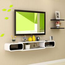 Paint Wood TV cabinet set-top box rack router bracket bracket wall-mounted single double layer wall shelf
