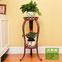 Flower pot vertical wrought iron flower stand multi-layer European green Rove living room balcony home simple hanging orchid home decoration stool green basket