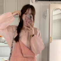 SINGSONG College Wind pure snow-spinning shirt woman 2022 fall slim fit round collar 100 lap long sleeve shirt blouse