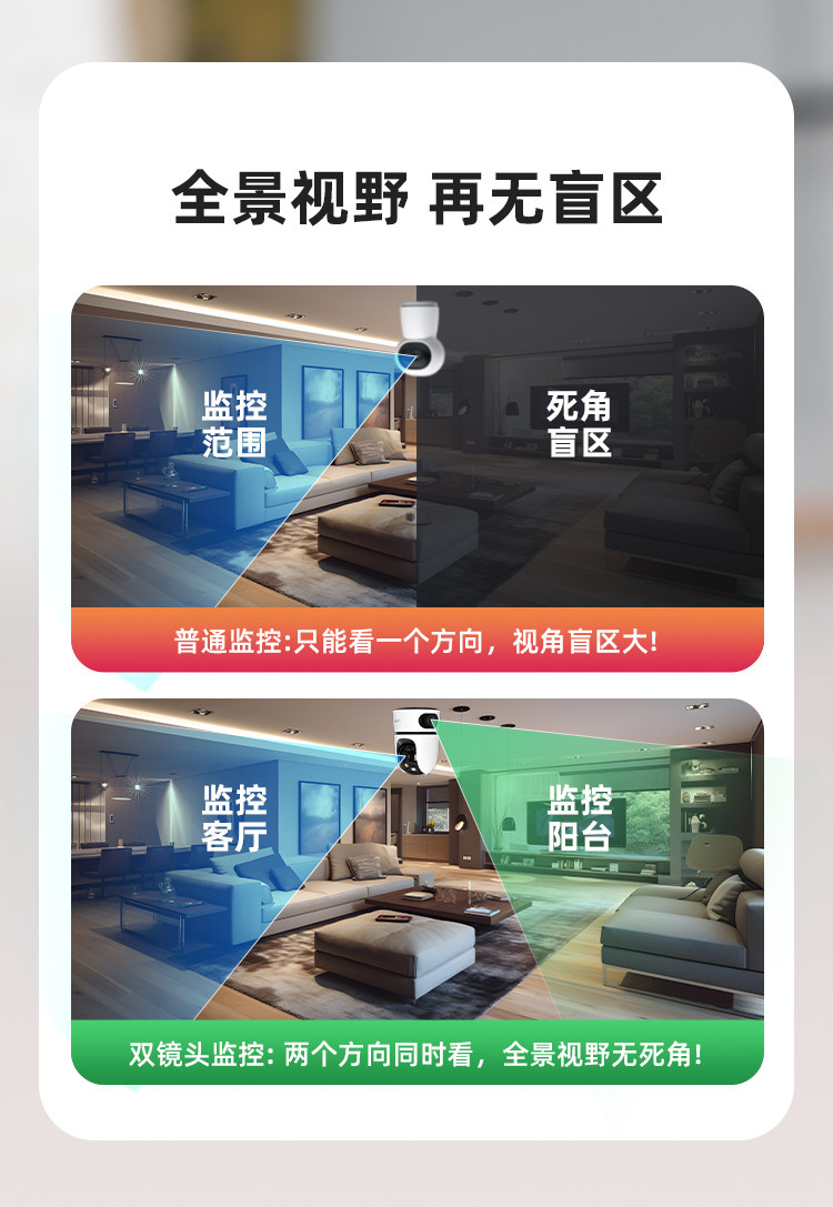 IP-камера 乐橙ta4d双摄摄像头手机远程无需网路家用停车监控4g内置免流量费 Imou