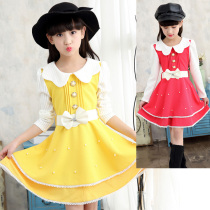 Girls spring dress 2021 New style childrens skirt little girl fashionable long sleeve princess dress spring and autumn