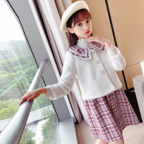 Girl Autumn new dress foreign style suit tide 2020 fashionable girl mink velvet cardigan sweater spring and autumn