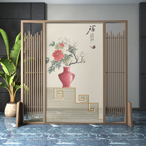 New Chinese style solid wood screen partition living room fabric porch seat bedroom simple modern entrance shelter home