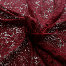 Wine red thickened widened elastic embroidery lace DIY clothing lace lace lace dress fabric