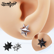 shinma European and American fashion cool men and women with tit-pointed earrings for heavy punk patients